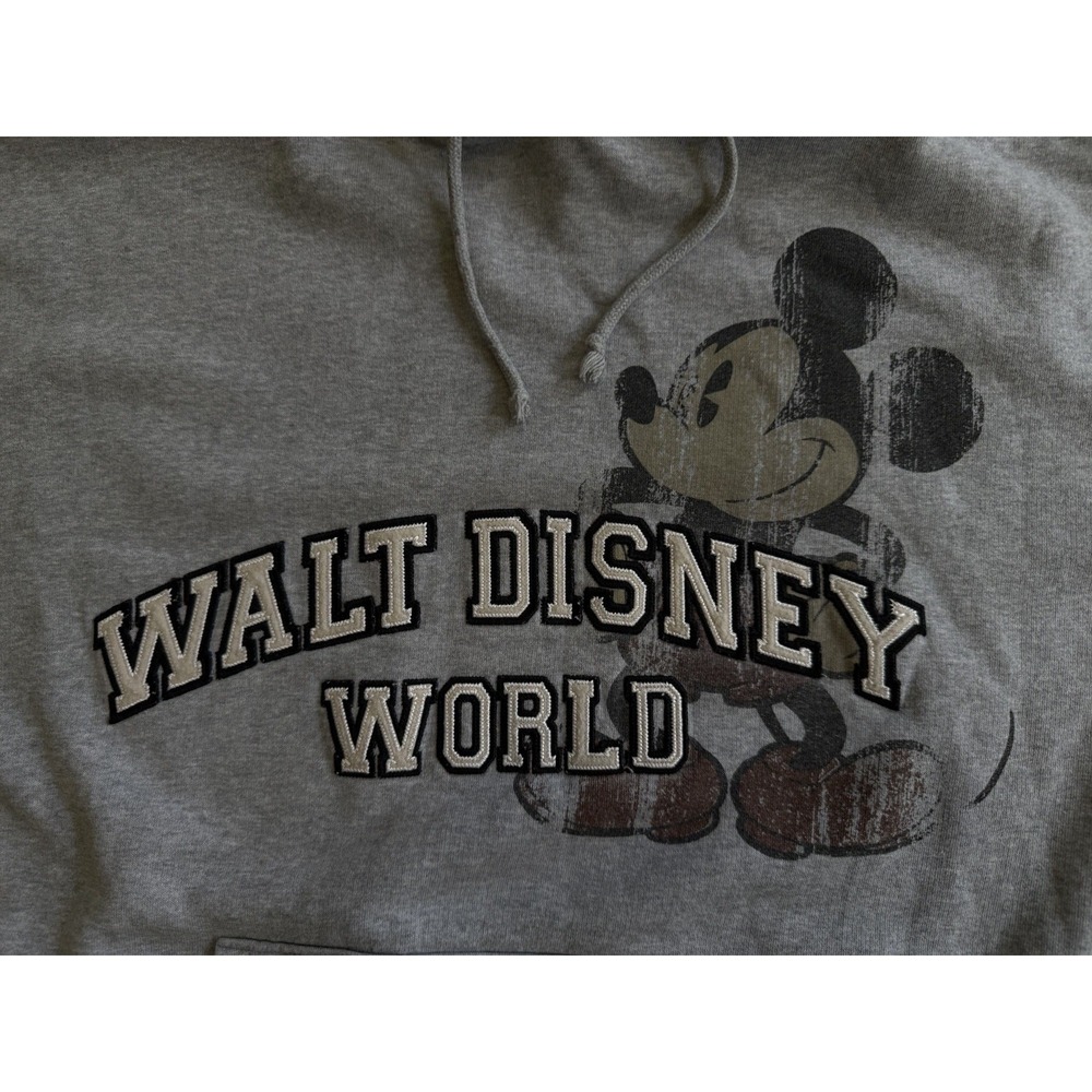 Walt Disney World Men's Large Gray Mickey Mouse Long Sleeve Pullover Hoodie - Picture 2 of 14